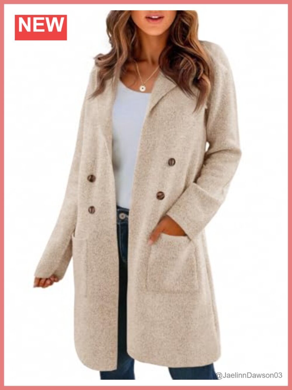 Women's Long Open Front Knit Cardigan Sweater Coatigan with Pockets